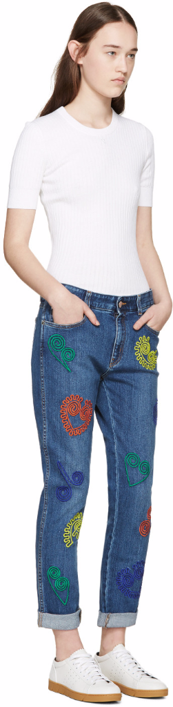 Stella mccartney embroidered skinny boyfriend jeans Stella mccartney embroidered skinny boyfriend jeans
